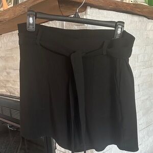 Elegant Black Tie-Waist Shorts